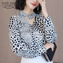 2021 Chiffon Blouse Women Shirts Leopard Womens Tops and Blouses Button V-Neck Feamle Long Sleeve Top Plus Size Tops 4XL 7182 50 2024 - buy cheap