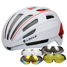 LOCLE Cycling Helmet Goggles Insect Net Road Mountain MTB Bike Bicycle Helmet With Glasses Helmet Bike 54-60cm 2024 - buy cheap