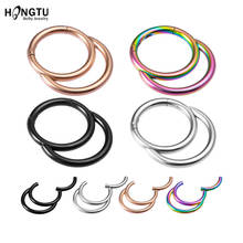 1-4PC Surgical Steel Hinged Segment Nose Ring 16g&18g Ear Cartilage Tragus Daith Earrings Labret Nipple Clicker Piercing Jewelry 2024 - buy cheap