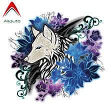 Aliauto Funny Car Sticker Flower and Wolf Head Motorcycle PVC Decal for Renault Megane 2 Suzuki Swift Tiguan Infiniti,15cm*15cm 2024 - buy cheap