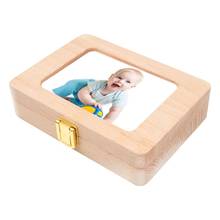 Marco de fotos de madera para bebé recién nacido, organizador de caja de dientes de leche y pelo Fetal, recuerdo de regalo, nuevo 2024 - compra barato