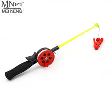 MNFT 1Pcs Plastic Winter Shrimp Ice Fishing Pole with Reels Wheel Accessory Portable Ice Rock Fishing Rod Pole For Children 2024 - buy cheap