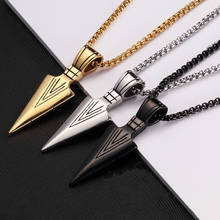 New Fashion Arrow Necklace for Men Black Metal Punk POP Cross Pendant Necklace Trendy Simple Chain Jewelry Gift collar hombre 2024 - buy cheap