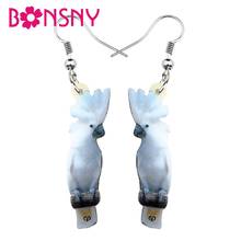 Bonsny Acrylic White Umbrella Cockatoo  Earrings Long Dangle Drop Fashion Jewelry for Girls Earring Gift Charms Party Decoration 2024 - buy cheap