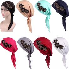 New Women Hijab Cap Stretch Muslim Turban Chemo Beanie Hair Loss Head Wrap Cancer Hat Flower Casual Cap Islamic Skullies Fashion 2024 - buy cheap
