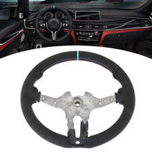 Volante em camurça para bmw, compatível com os modelos série 1, 2, 3/4, f20, f22, f30, f32, m2, m3, m4, f85, cor azul 2024 - compre barato