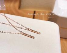 Exquisite In-line Diamond Pendant Rose Gold Clavicle Chain Light Luxury Simple Zircon Pendant  Silver Necklaces 925 for Women 2024 - buy cheap