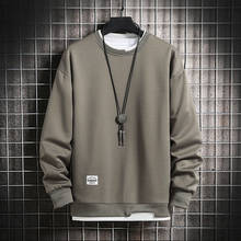 Crewneck Men Sweatshirt 2021 Oversized Hoodie Streetwear Pullovers Hip Hop Solid Autumn Winter Men's Tracksuit Clothes 2024 - buy cheap