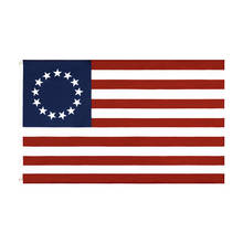 Bandeira artística americana 13 estrelas betsy queda com anilha, 90*150cm 100% poliéster 2024 - compre barato