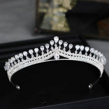 Silver color Luxury Zircon Wedding Crown Tiara For Bridal Headpiece Princess Diadema Women Wedding Hair Jewelry Accessories 2024 - buy cheap