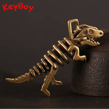 Brass Vintage Animal Dinosaur Keychain Pendant Trinkets Copper Tyrannosaurus Rex Ornaments Desk Decoration Car Key Chain Hanging 2024 - buy cheap