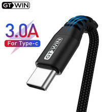 GTWIN USB Type C кабель 2 м для Samsung A50 USB C кабель для передачи данных 3A Быстрая зарядка для Huawei P30 Pro мобильный телефон Type-C зарядный шнур 2024 - купить недорого