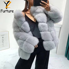 2021 Women Fashion Real Fox Fur Coats With Fox Fur Collar Warm Winter Fur Jackets Thick Overcoats Natural Fox Fur Luxury Coats 2024 - buy cheap