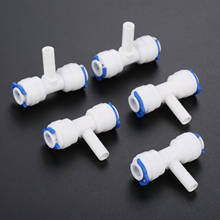 5Pc Reverse Osmosis Aquarium System Coupling T Shape Tee 1/4" OD Hose To 1/4" Pipe RO Water Plastic Pipe Fitting Quick Connector 2024 - buy cheap