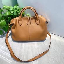 WOONAM Women Fashion Top Hide Genuine Calf Leather Large Boston Studs Handle Shoulder Bag WB1221 2024 - buy cheap