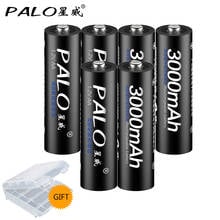 PALO 100% original  6Pcs AA  battery  2a Rechargeable Batteries 1.2V AA 3000mAh Ni-MH for  toy car Anti-dropping Durable 2024 - buy cheap