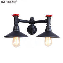 Interruptor de luz de pared de tubería de agua de hierro negro, lámpara LED de pared de decoración de Loft, luces Edison, candelabro de pared Vintage, iluminación para el hogar 2024 - compra barato