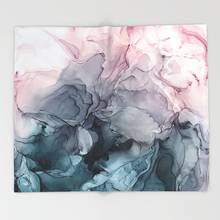 Cobertor 125x200 de lã com design abstrato coral, blush, cinza, fluxo, pintura abstrata, cobertor, lance, sofá 2024 - compre barato