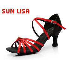 SUN LISA Women's Lady's Girl's Dancing Shoes With High Heels Salsa Tango Ballroom Latin Dance Shoes 2024 - buy cheap