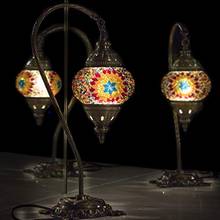Турецкая лампа, лампа Тиффани 2021, мозаичное витражное стекло, бохо, Марокканский Фонарь, настольная лампа, лебедь шеи, ручная работа, настольное освещение, ночник 2024 - купить недорого