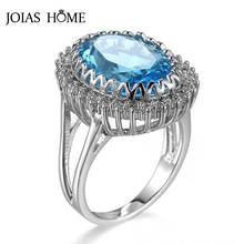 JoiasHome 925 sterling silver rings for women with round shape big gemstones jewelery gifts engagement wedding party gift 2024 - buy cheap