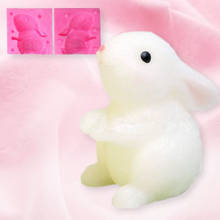 Easter Rabbit Fondant Mold Anmials Rabbit Cupcake Topper Fondant Cake Decorating Tools 3D Rabbit Candle Mold 2024 - buy cheap