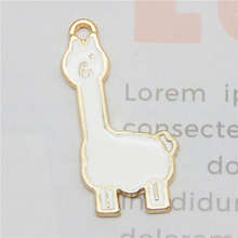 Li wang brincos de esmalte branco alpaca, 5 peças com pingente de animal, brincos de liga dourada, pulseira, acessório de fabricação de joias 2024 - compre barato