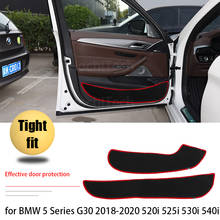 Protective Mat Door Inside Guard Accessories Protection Carpet Car Door Anti Kick Pad Sticker for BMW 5 Series G30 2018-2020 2024 - buy cheap