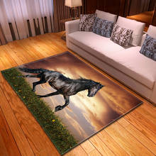 Alfombra decorativa para la entrada del hogar, tapete para el suelo, mesita de noche, cocina, juego de niños, sala de estar, caballo 3D 2024 - compra barato