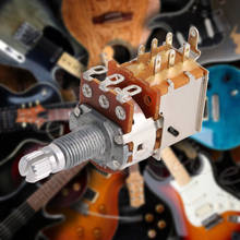 Potenciómetro A500K, interruptor de presión y neumático estriado DPDT Pot shaft18 mm, piezas de volumen de tono de guitarra eléctrica 2024 - compra barato