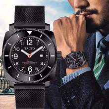 Militar do exército esporte data analógico relógio de pulso de quartzo moda aço inoxidável masculino casual masculino relógio de pulso 2024 - compre barato