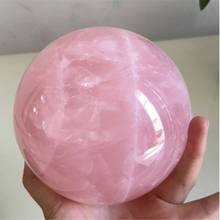 Bola de piedras preciosas de cuarzo rosa Natural, esfera de adivinación, Colección, decoración de boda 2024 - compra barato
