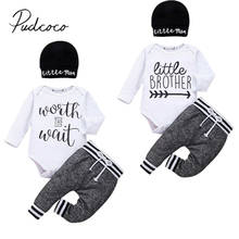 2019 Baby Spring Autumn Clothing Newborn Infant Baby Boy Letter Print Brother Long Sleeve Romper Pant 2Pcs Outfit Clothes 0-24M 2024 - buy cheap