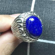 100% натуральный Королевский Синий Лазурит кольцо для мужчин юбилей любовь подарок 16x12 мм бусины молитва драгоценный камень регулируемый размер кольцо AAAAA 2024 - купить недорого