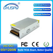 Fonte de alimentação de alta qualidade transformador de condutor de led ac110v 220v para dc55v 28a 1200w adaptador de energia para lâmpada de tira cnc cctv impressão 3d