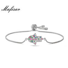 Mafisar Copper Multi CZ Zircon Hamsa Hand Charm Bracelets For Women Girl DIY Jewelry Female Party Jewelry Wholesale Dropship 2024 - buy cheap