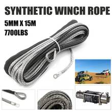 3/16 inch x 50 inch 7700LBs Synthetic Winch Line Cable Rope with Protecing Sleeve for ATV UTV (Grey) 2024 - buy cheap