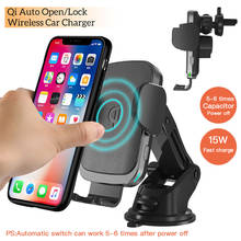 Cargador inalámbrico Qi para coche, dispositivo de carga rápida para iPhone 12 pro, soporte de teléfono, versión de condensador, 15W 2024 - compra barato