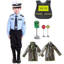 Kids Traffic Police Officer Military Uniforms Cosplay Costume Policeman Set Halloween Carnival Party Cops Role Play Outfits Wear 2024 - buy cheap