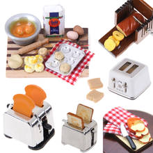 Cute Mini Doll house Miniature Bread Slicer Toaster with 2pcs Bread 1/12 food for Doll Pretend Play Kids Kitchen Toy Accessories 2024 - buy cheap