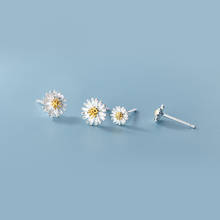 MloveAcc Real 925 Sterling Silver Daisy Sun Flower Earrings Stud for Women Girls Gift Hot Fashion Sterling-silver-jewelry 2024 - купить недорого