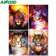 AZQSD Diamond Painting Full Square Lion Diamond Embroidery Animal Tiger Wolf Picture Of Rhinestones Gift Home Decor Cross Stitch 2024 - buy cheap