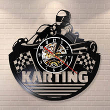 Relógio esportivo de parede, tempo de parede com ideia exclusivo de presente para kart, kart, vintage, gravação de vinil, moderno decoração de kart 2024 - compre barato