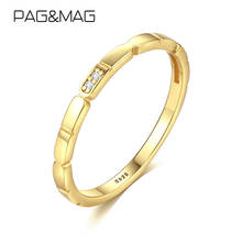 PAG&MAG Authentic Sterling Silver 925 Birthstone Finger Ring For Women Bling Cz Zircon Wedding Band Ring Jewelry Anillos SR0259 2024 - buy cheap