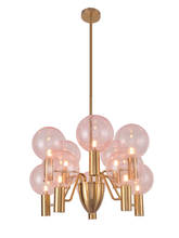Современные роскошные розовые стеклянные люстры с шариками, подвесные декоративные светильники для спальни, гостиной, столовой, кабинета 2024 - купить недорого