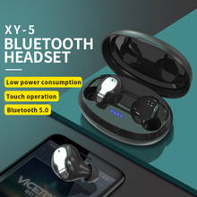 Fluxmob XY-5 tws bluetooth sem fio fone de ouvido mini in-ear fones com caso de carga para o telefone inteligente cancelamento de ruído esporte fone de ouvido 2024 - compre barato