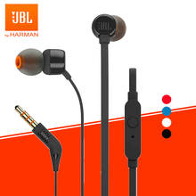 JBL TUNE 110 3.5mm Wired Earphones T110 Stereo Music Deep Bass Earbuds Sports Headset In-line Control Handsfree with Microphone 2024 - купить недорого