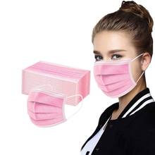 50pcs Black Disposable Non-woven Fabric Mask Face Mask Fashion Breathable 3 Layers Mouth Cover Halloween Cosplay Mask 2024 - buy cheap