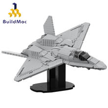 Buildmoc военный самолет YF-23 Черная Вдова II истребитель ВВС современный Книги об оружии войны строительные блоки самолета игрушки для детей, подарок 2024 - купить недорого