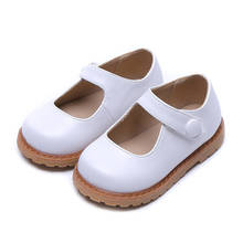 CUZULLAA-zapatos planos de cuero para niños y niñas, calzado informal con cierre de velcro, Color sólido, talla 21-30 2024 - compra barato